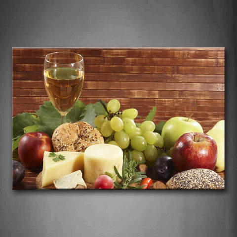 Wine And Fruit Vegetable Cheese Wall Art Painting Pictures Print On Canvas Food The Picture For Home Modern Decoration 