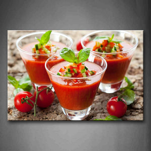 Red Tomato Juice In Cup Wall Art Painting The Picture Print On Canvas Food Pictures For Home Decor Decoration Gift 