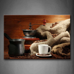 Brown Coffee With White Cup  Wall Art Painting Pictures Print On Canvas Food The Picture For Home Modern Decoration 