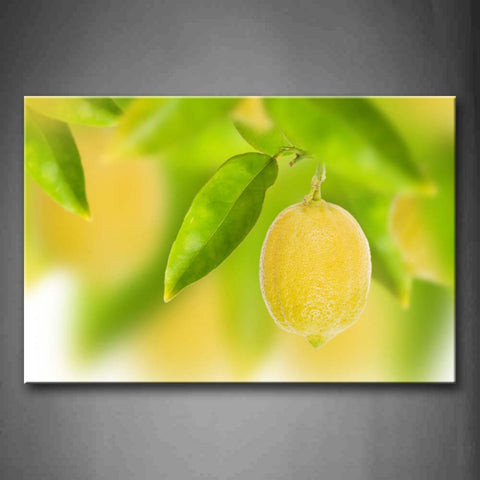 Yellow Lemon With Green Leaf Wall Art Painting Pictures Print On Canvas Food The Picture For Home Modern Decoration 