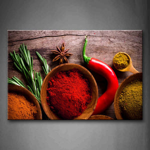 Red Colorful Herbs And Spices Wall Art Painting Pictures Print On Canvas Food The Picture For Home Modern Decoration 