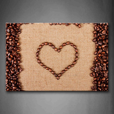 Brown Coffee With Heart Pattern Wall Art Painting Pictures Print On Canvas Food The Picture For Home Modern Decoration 