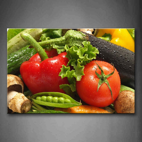 Colorful Vegetables With Water Wall Art Painting Pictures Print On Canvas Food The Picture For Home Modern Decoration 