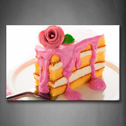 Sweets With Cake And Rose Wall Art Painting The Picture Print On Canvas Food Pictures For Home Decor Decoration Gift 