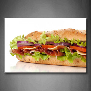 Sandwich With Vegetable And Meat Wall Art Painting Pictures Print On Canvas Food The Picture For Home Modern Decoration 