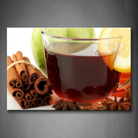 Deep Red Tea With Fruit And Herb Wall Art Painting Pictures Print On Canvas Food The Picture For Home Modern Decoration 