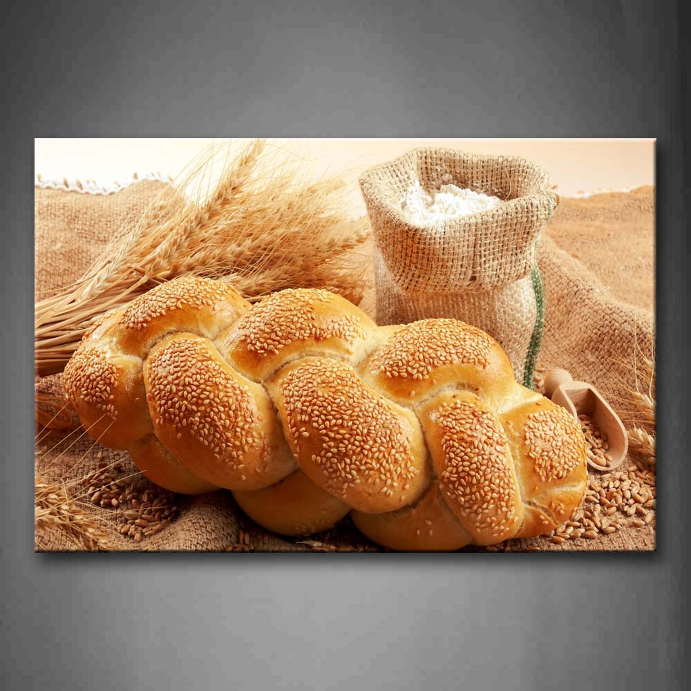 Delicious Bread With Sesame And Wheat Wall Art Painting The Picture Print On Canvas Food Pictures For Home Decor Decoration Gift 