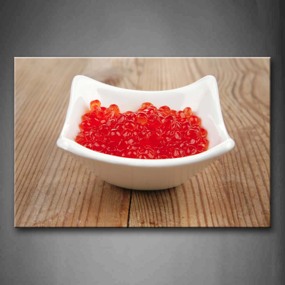 Red Caviar In White Bowl Wall Art Painting The Picture Print On Canvas Food Pictures For Home Decor Decoration Gift 