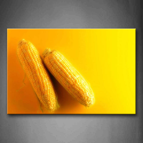 Yellow Orange Two Golden Corn Wall Art Painting The Picture Print On Canvas Food Pictures For Home Decor Decoration Gift 