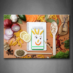 Onion In Slice Macaroni Carrot Slice Anise Peper And Spice In Talbe Wall Art Painting The Picture Print On Canvas Food Pictures For Home Decor Decoration Gift 