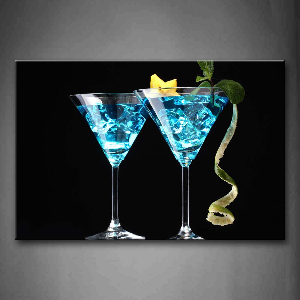 Blue Cocktail With Carambola In Cup Wall Art Painting Pictures Print On Canvas Food The Picture For Home Modern Decoration 