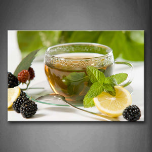 Tea With Lemon And Raspberry Leaf Wall Art Painting Pictures Print On Canvas Food The Picture For Home Modern Decoration 