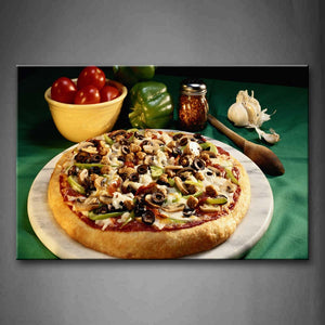 Pizza With Various Fruit And Vegetable Wall Art Painting Pictures Print On Canvas Food The Picture For Home Modern Decoration 