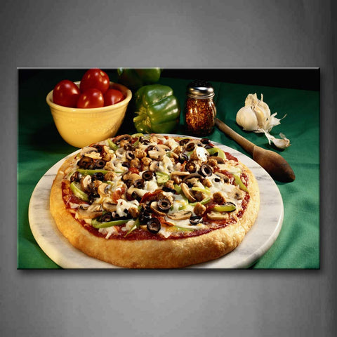 Pizza With Various Fruit And Vegetable Wall Art Painting Pictures Print On Canvas Food The Picture For Home Modern Decoration 