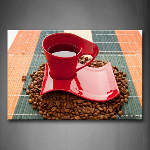 Coffee In Red Cup  Wall Art Painting The Picture Print On Canvas Food Pictures For Home Decor Decoration Gift 