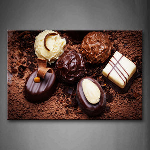 Brown Colorful Various Chocolate Wall Art Painting Pictures Print On Canvas Food The Picture For Home Modern Decoration 