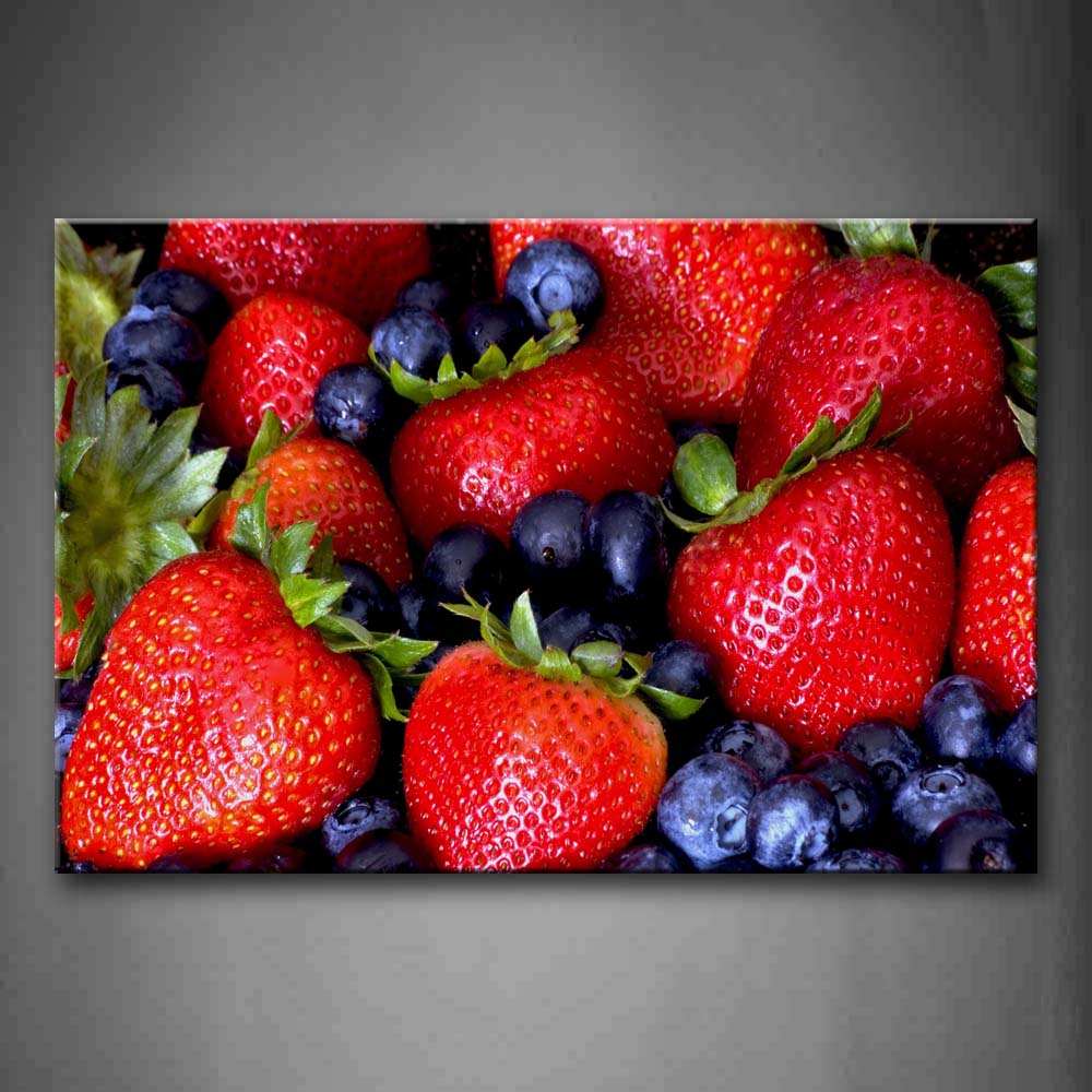 Strawberry And Blueberry Wall Art Painting Pictures Print On Canvas Food The Picture For Home Modern Decoration 