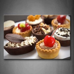 Various Sweets With Cherry And Chocolate Wall Art Painting The Picture Print On Canvas Food Pictures For Home Decor Decoration Gift 