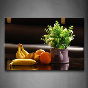 Orange And Banana With Flower Wall Art Painting The Picture Print On Canvas Food Pictures For Home Decor Decoration Gift 