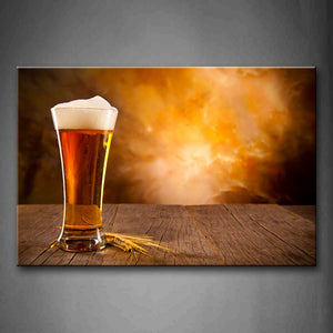 Beer In Glass And Wheat Wall Art Painting Pictures Print On Canvas Food The Picture For Home Modern Decoration 