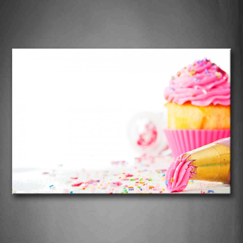 Pink Cupcake Wall Art Painting The Picture Print On Canvas Food Pictures For Home Decor Decoration Gift 