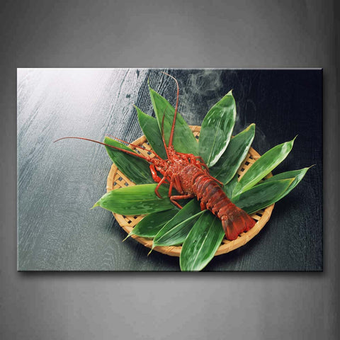 Lobster With Green Leaf In Plate Wall Art Painting The Picture Print On Canvas Food Pictures For Home Decor Decoration Gift 