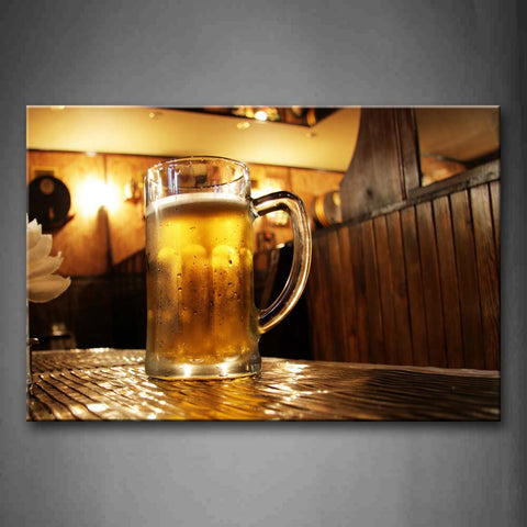 Brown Yellow Beer In Cup Wall Art Painting The Picture Print On Canvas Food Pictures For Home Decor Decoration Gift 