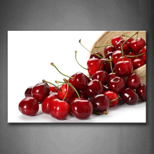 Red Cherry With Basket Wall Art Painting Pictures Print On Canvas Food The Picture For Home Modern Decoration 