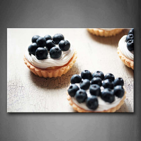 Dessert With Blueberry In Biscuit Wall Art Painting Pictures Print On Canvas Food The Picture For Home Modern Decoration 