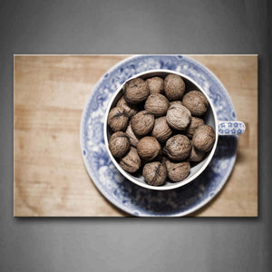 Walnut In Blue Cup  Wall Art Painting Pictures Print On Canvas Food The Picture For Home Modern Decoration 