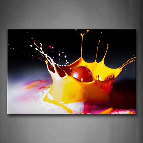 Cherry With Splash Juice Wall Art Painting Pictures Print On Canvas Food The Picture For Home Modern Decoration 