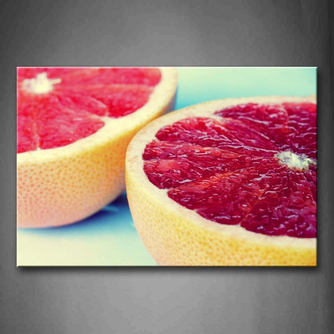 Two Half Of Grapefruit. Wall Art Painting Pictures Print On Canvas Food The Picture For Home Modern Decoration 