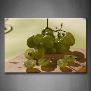 A Bunch Of Green Grapes And Some Grapes Pieces. Wall Art Painting The Picture Print On Canvas Food Pictures For Home Decor Decoration Gift 