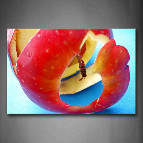 Red Apple And Its Peel. Wall Art Painting The Picture Print On Canvas Food Pictures For Home Decor Decoration Gift 