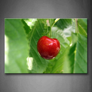 A Light Cherry With Leaves. Wall Art Painting Pictures Print On Canvas Food The Picture For Home Modern Decoration 