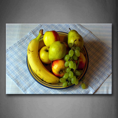 Banana And Grapes With Apples And Pears. Wall Art Painting Pictures Print On Canvas Food The Picture For Home Modern Decoration 