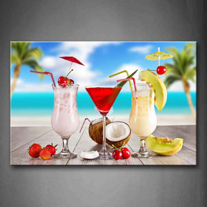 Colourful Cocktail With Fruit. Wall Art Painting The Picture Print On Canvas Food Pictures For Home Decor Decoration Gift 