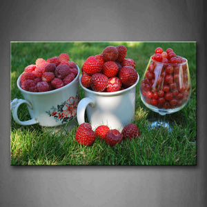 Red Raspberries And Strawberries With Berries. Wall Art Painting The Picture Print On Canvas Food Pictures For Home Decor Decoration Gift 