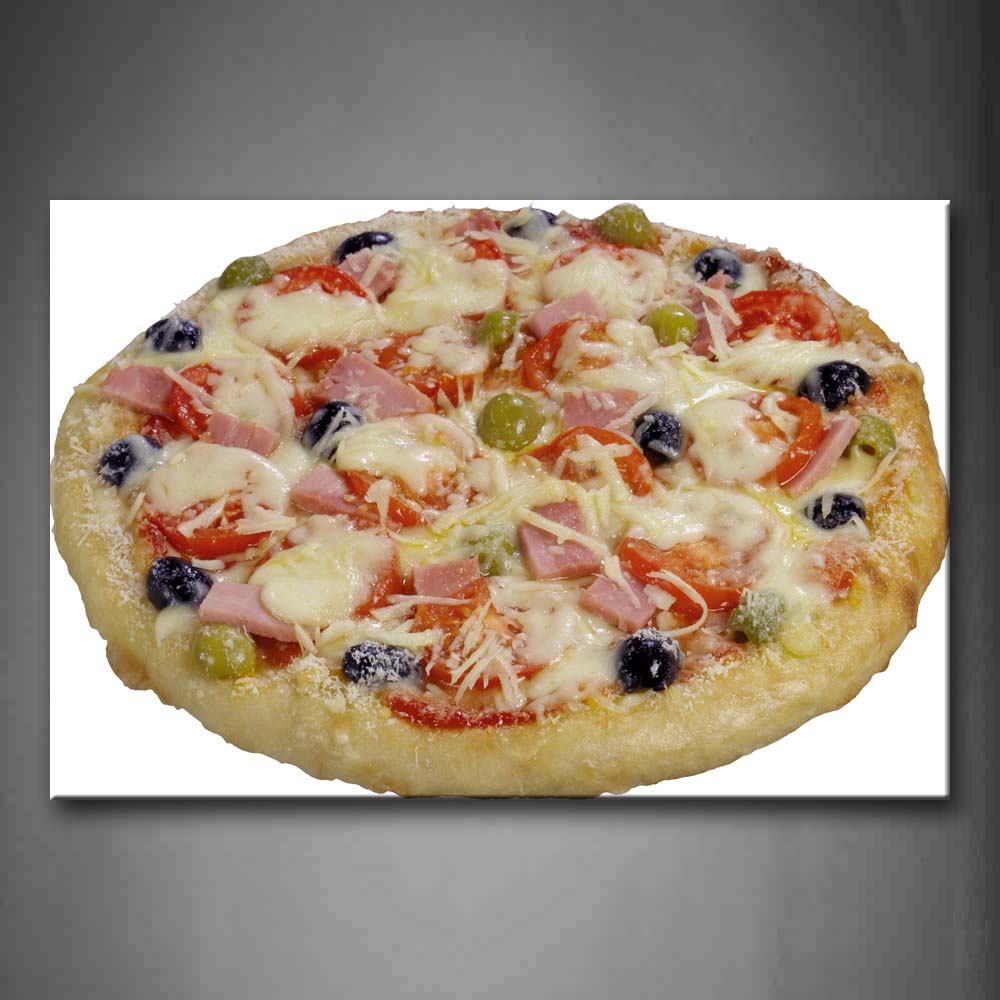 Pizza With Blackberries And Tomatoes Meat. Wall Art Painting Pictures Print On Canvas Food The Picture For Home Modern Decoration 