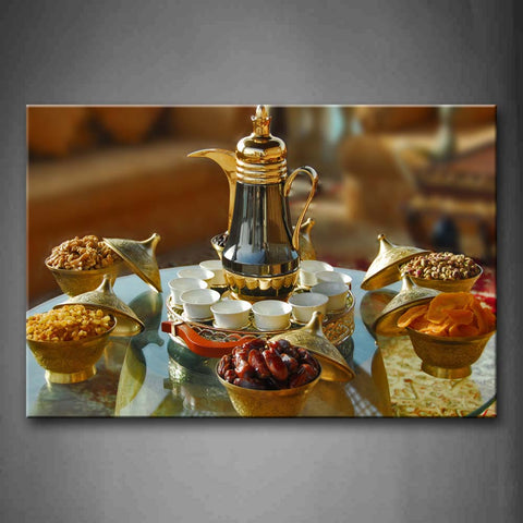 Beautiful Table Set With Food. Wall Art Painting Pictures Print On Canvas Food The Picture For Home Modern Decoration 