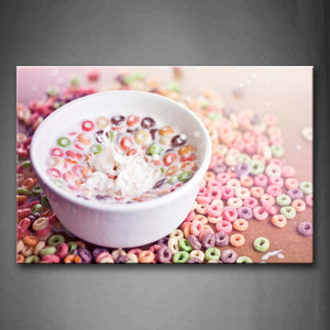 Colourful Baking And Milk. Wall Art Painting Pictures Print On Canvas Food The Picture For Home Modern Decoration 