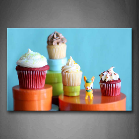 Colourful Cupcakes With Cream. Wall Art Painting The Picture Print On Canvas Food Pictures For Home Decor Decoration Gift 