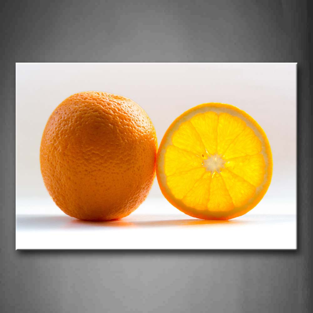 Orange And Its Piece. Wall Art Painting Pictures Print On Canvas Food The Picture For Home Modern Decoration 