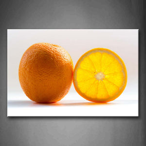 Orange And Its Piece. Wall Art Painting Pictures Print On Canvas Food The Picture For Home Modern Decoration 