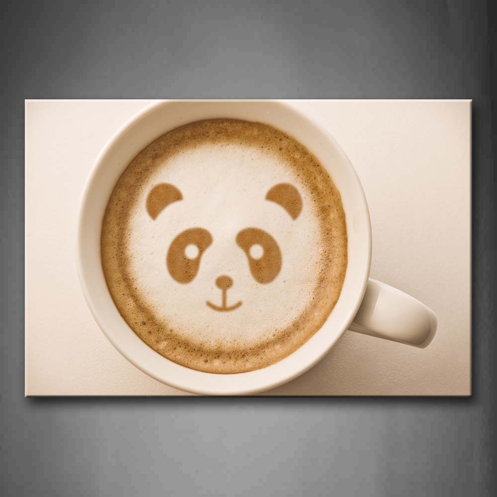 Coffee With Special Foam Like Panda. Wall Art Painting The Picture Print On Canvas Food Pictures For Home Decor Decoration Gift 