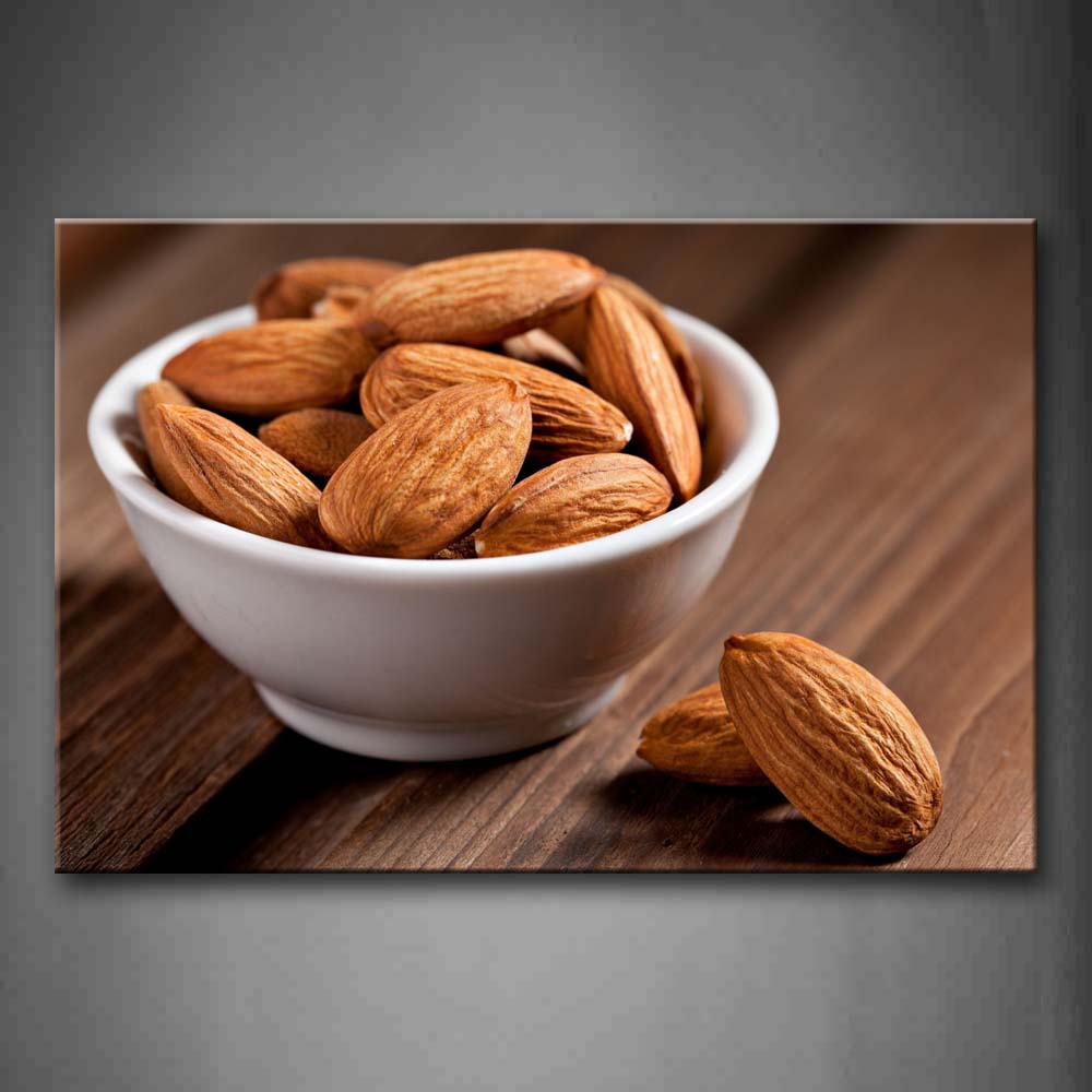 Some Almond In The Bowl. Wall Art Painting The Picture Print On Canvas Food Pictures For Home Decor Decoration Gift 