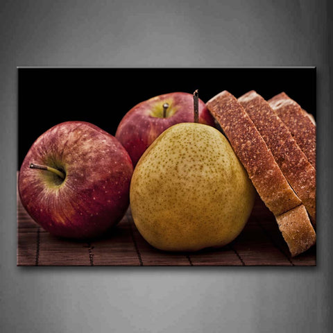 Apple And Pear With Bread Wall Art Painting Pictures Print On Canvas Food The Picture For Home Modern Decoration 