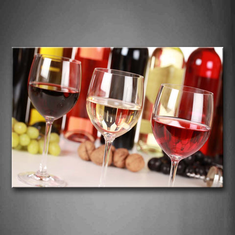 Colourful Wine In The Glasses With Fruit Wall Art Painting Pictures Print On Canvas Food The Picture For Home Modern Decoration 