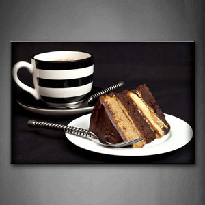 Brown Cake With Coffee Wall Art Painting The Picture Print On Canvas Food Pictures For Home Decor Decoration Gift 