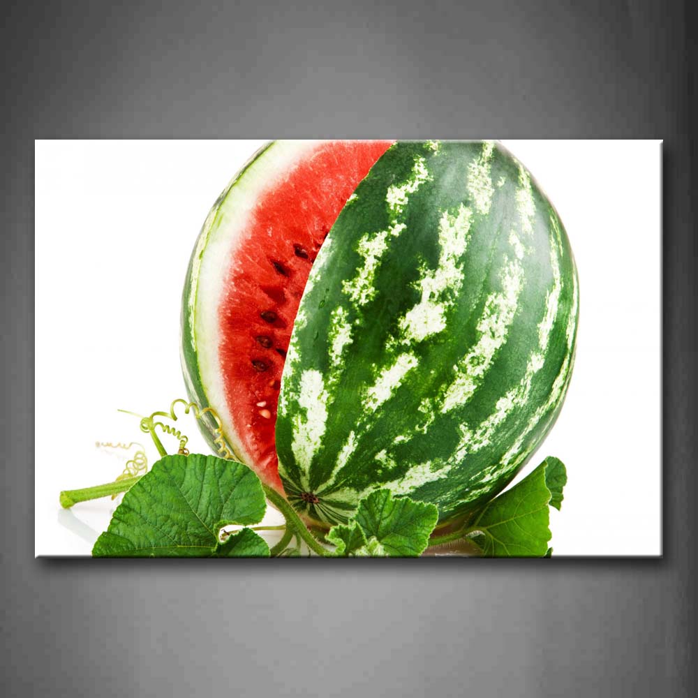 Watermelon With Leaves And Cirrus Wall Art Painting The Picture Print On Canvas Food Pictures For Home Decor Decoration Gift 